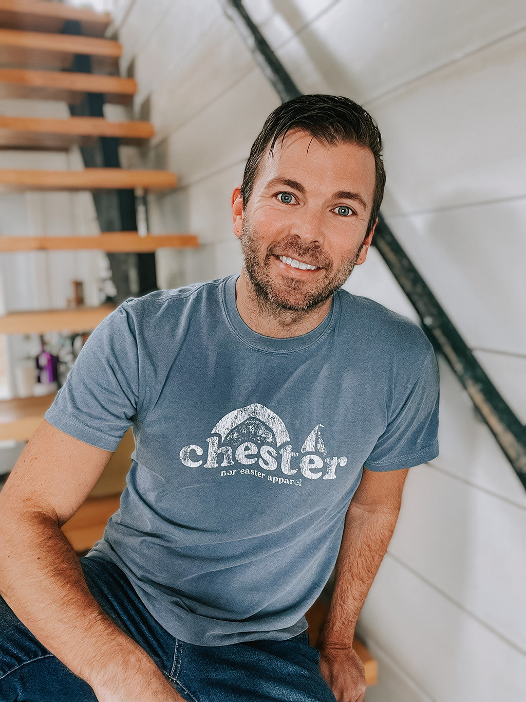 100% Cotton Blue Chester Vintage T-shirt