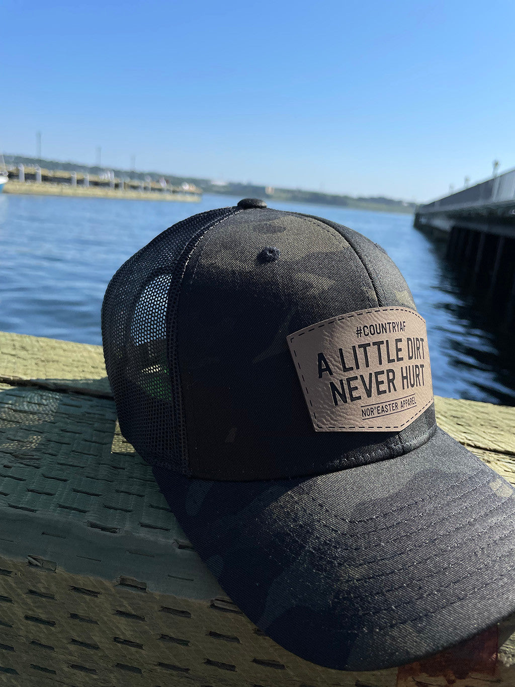 A Little Dirt Never Hurt Camo Retro Trucker Hat