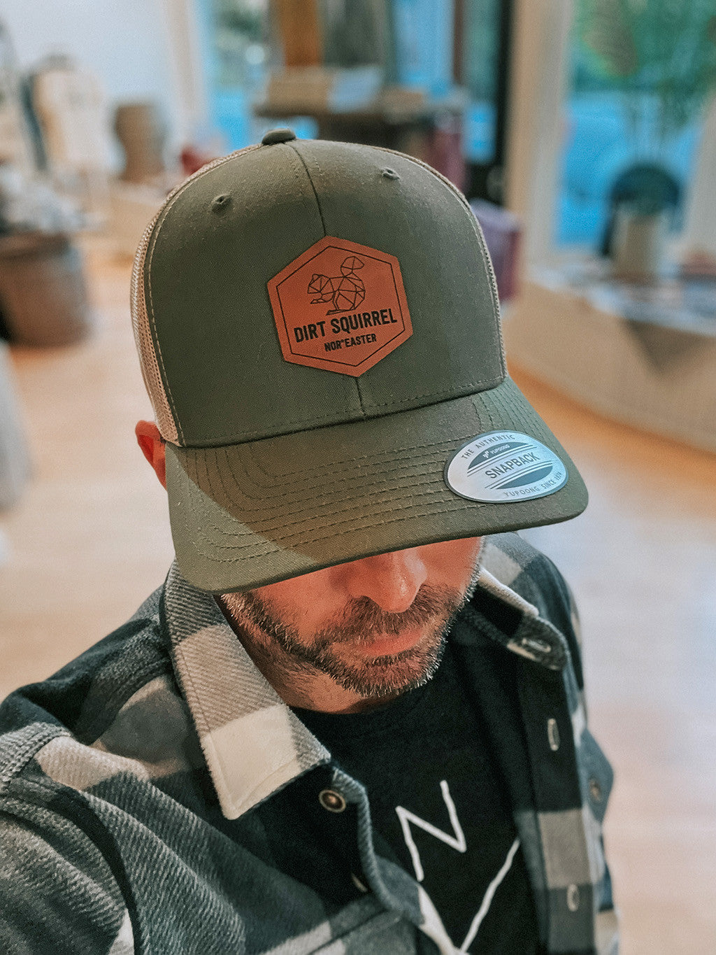 Green Dirt Squirrel Retro Trucker Hat