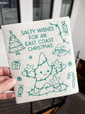 Green Salty Wishes Swedish Dishcloth