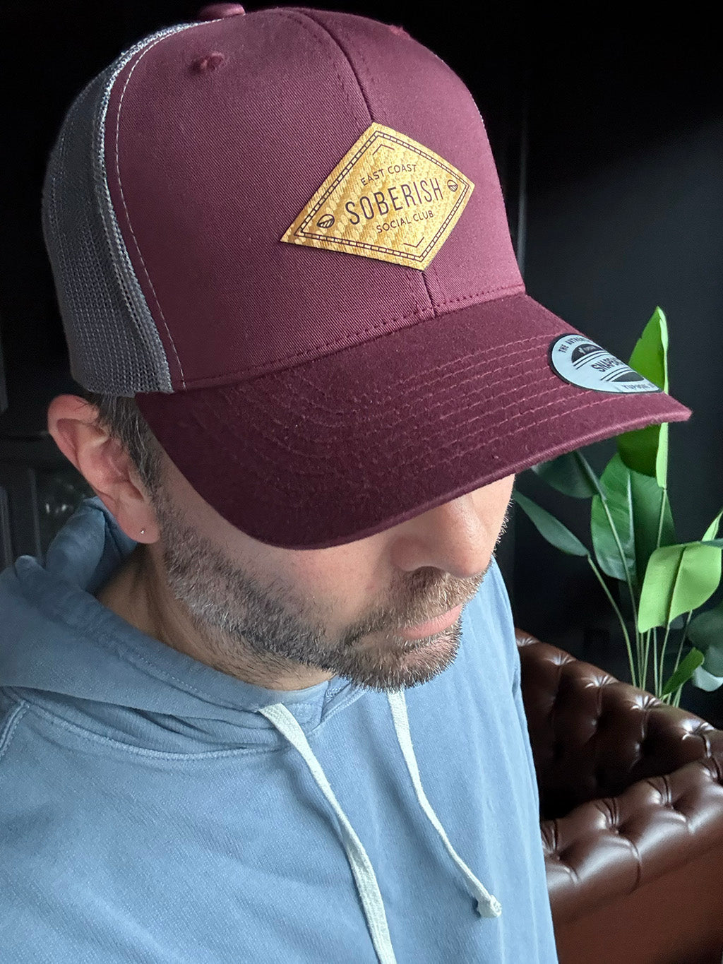 Burgundy Soberish Retro Trucker Hat