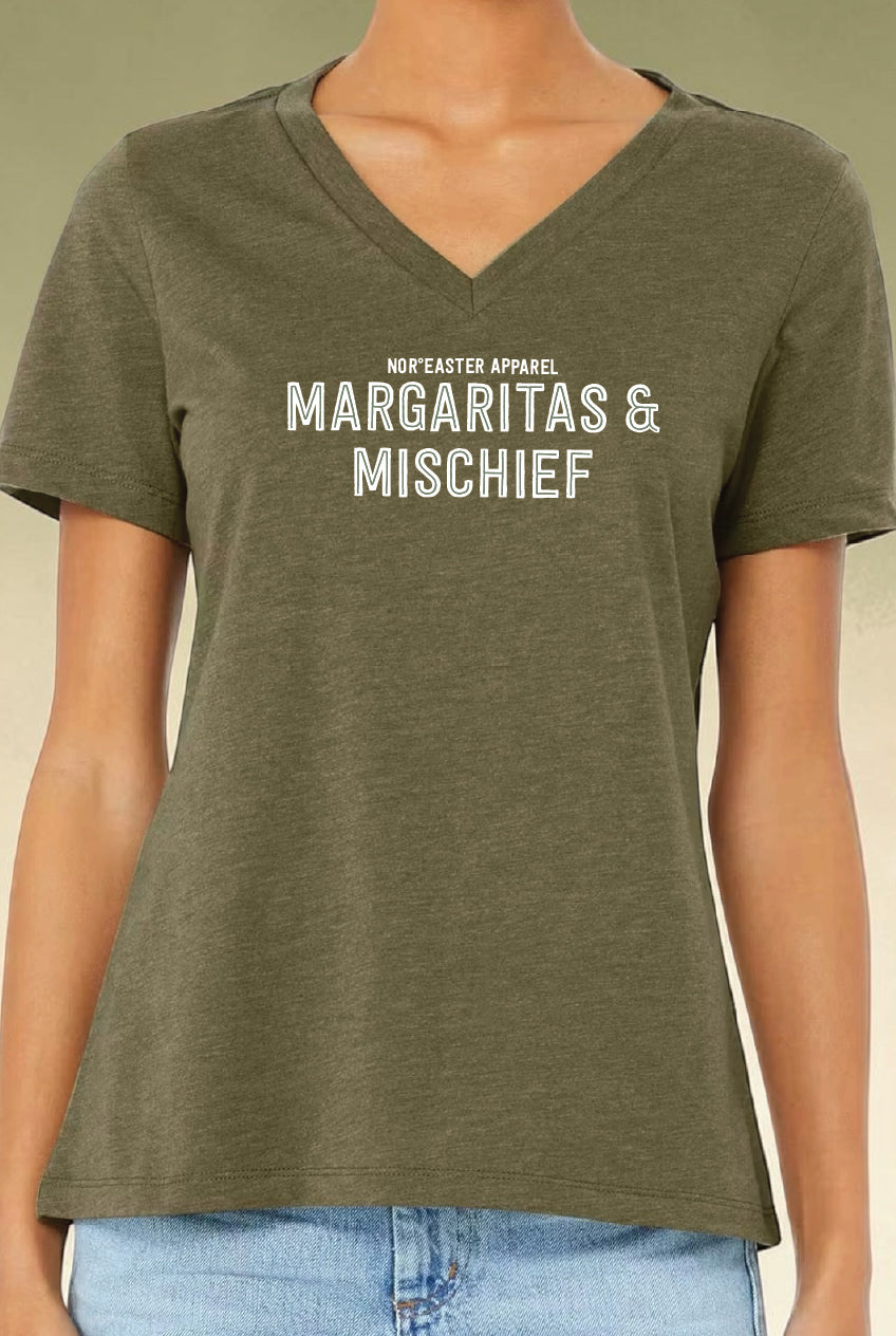Green Women's Margaritas & Mischief Relaxed Fit V-neck