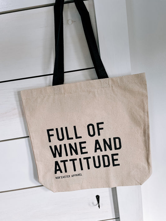 Wine & Attitude Reusable Tote Bag