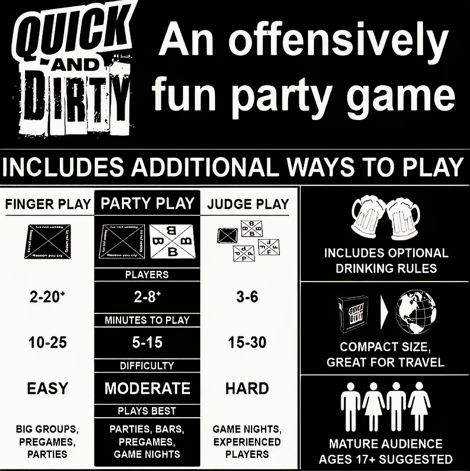 Quick and Dirty Drinking Card Game