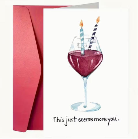 Wine Glass Birthday Card