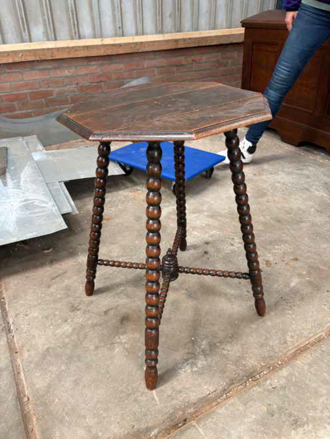 2 Oak Bobbin Stools