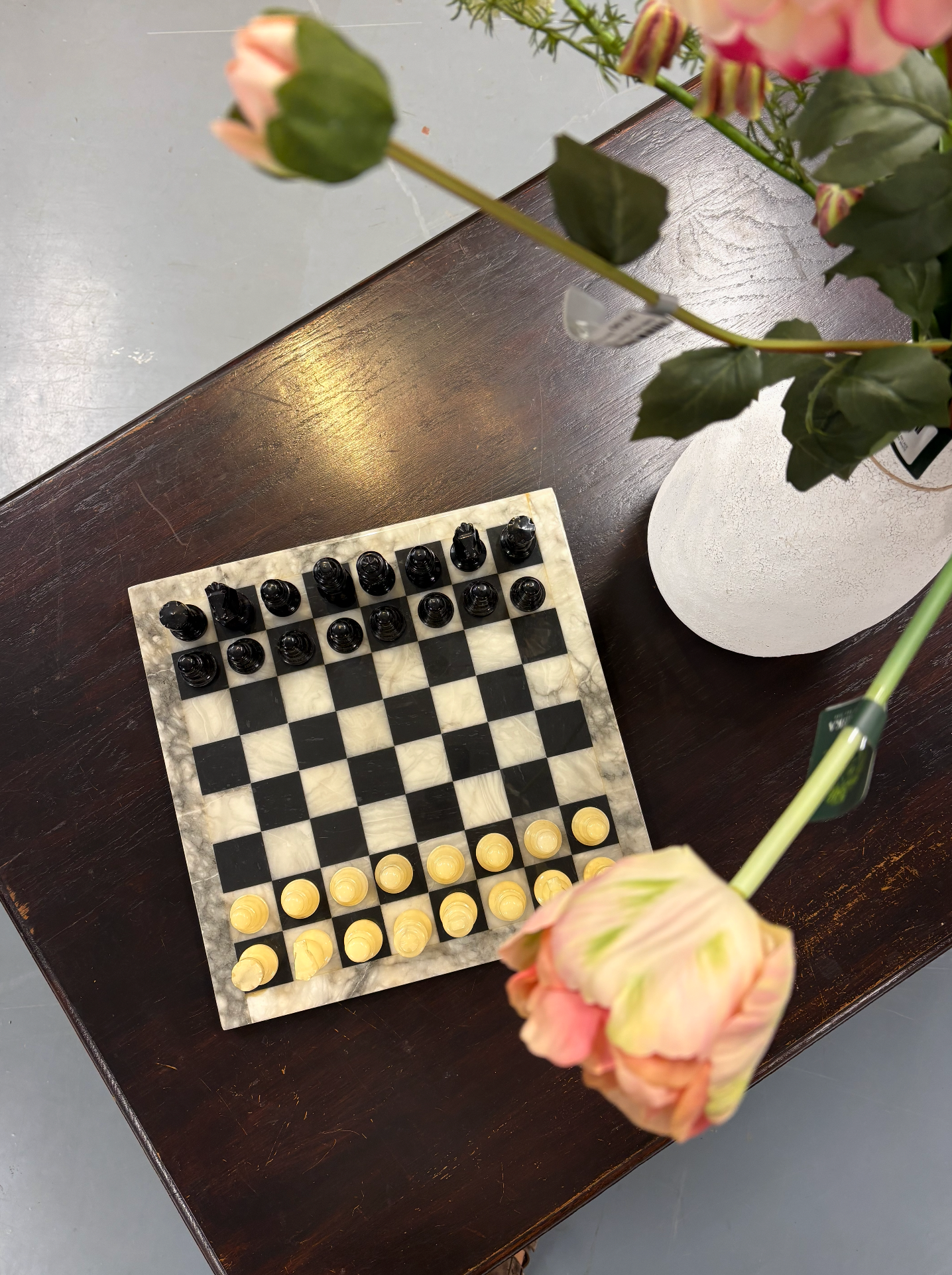 C A & A Italian Alabastor Chess Set