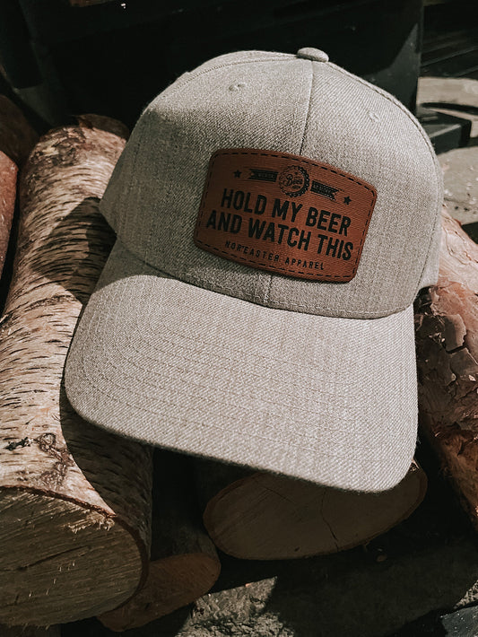 Hold My Beer Retro Trucker Hat Solid Back