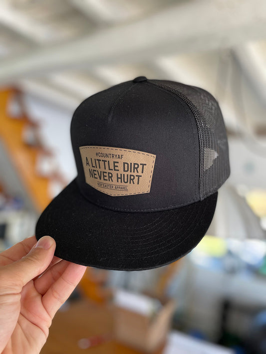 Black Trucker Hat A Little Dirt Never Hurt