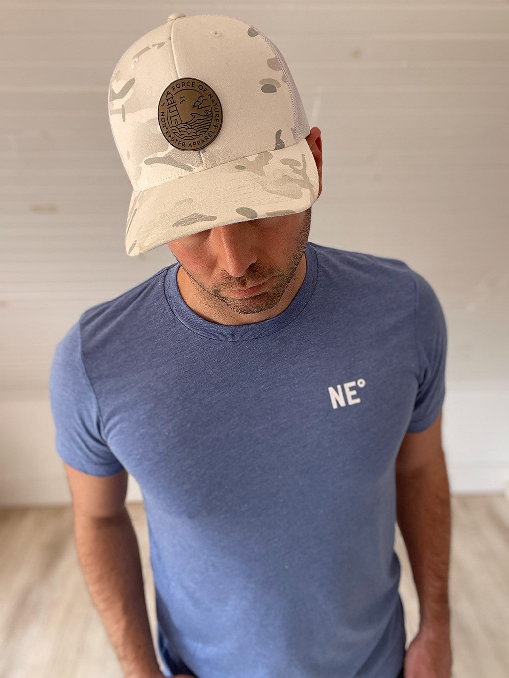 Heather Blue Monogram Boyfriend Tee