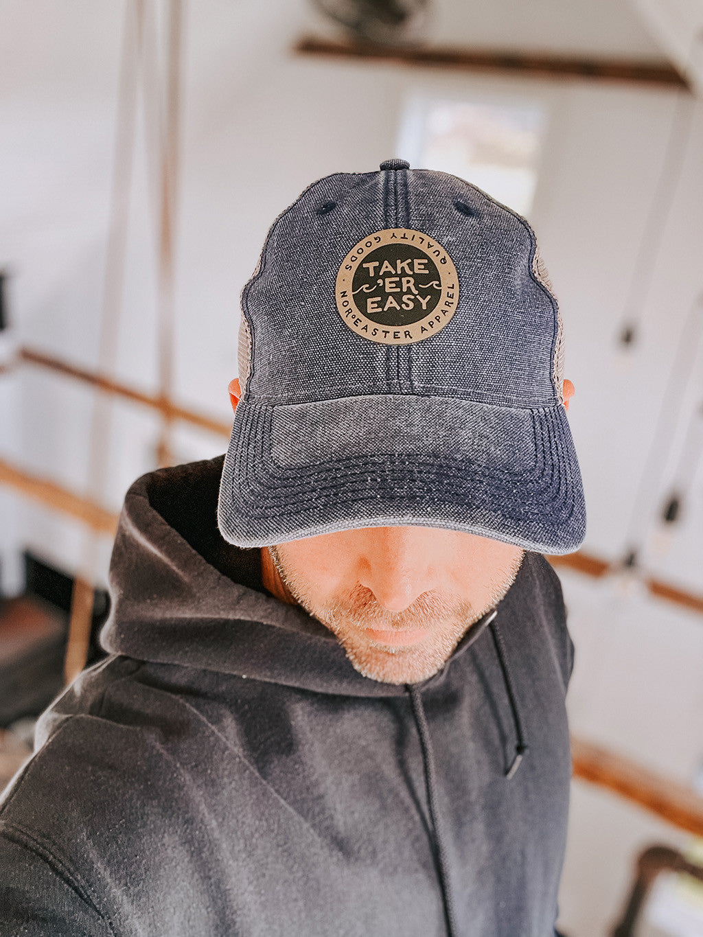 Navy Take 'er Easy Dashboard Dad Hat