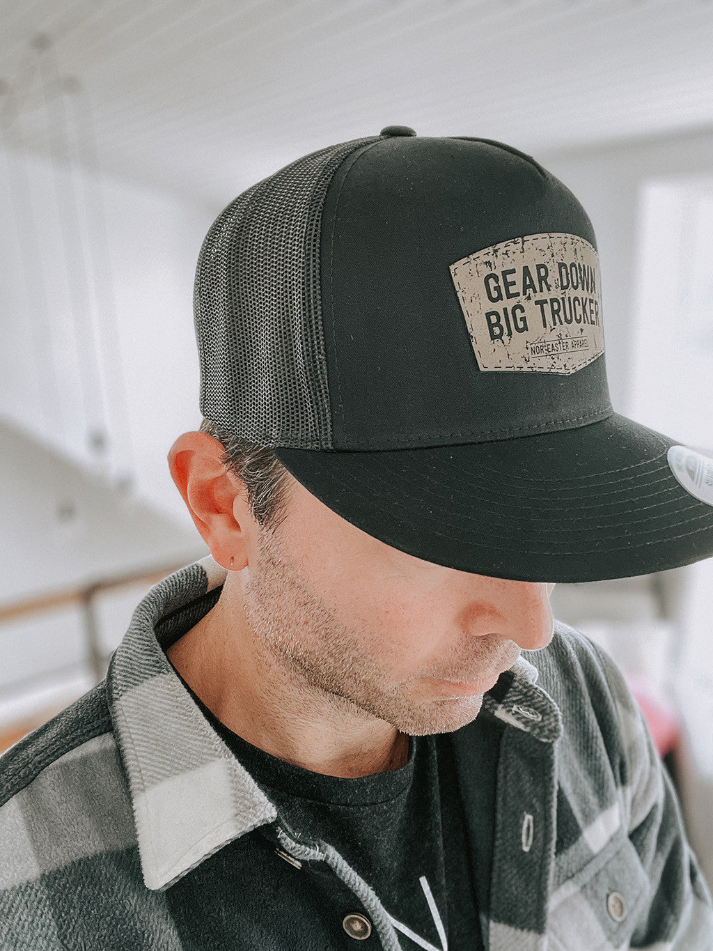 Black Gear Down Big Trucker Hat