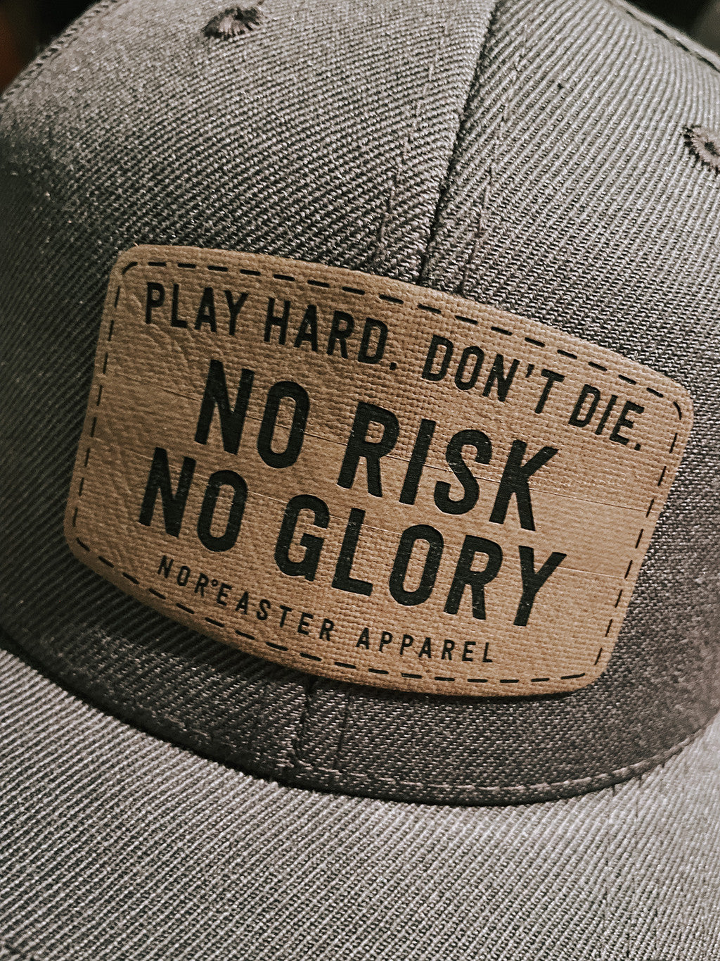 No Risk No Glory Retro Trucker Hat Solid Back