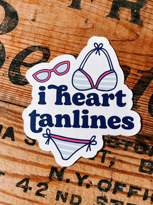 I Heart Tanlines Sticker