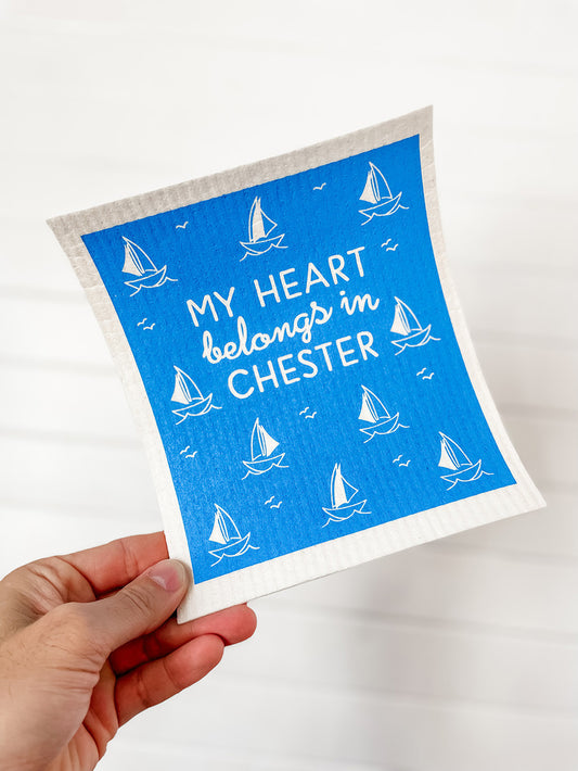 Heart in Chester Swedish Dishcloth