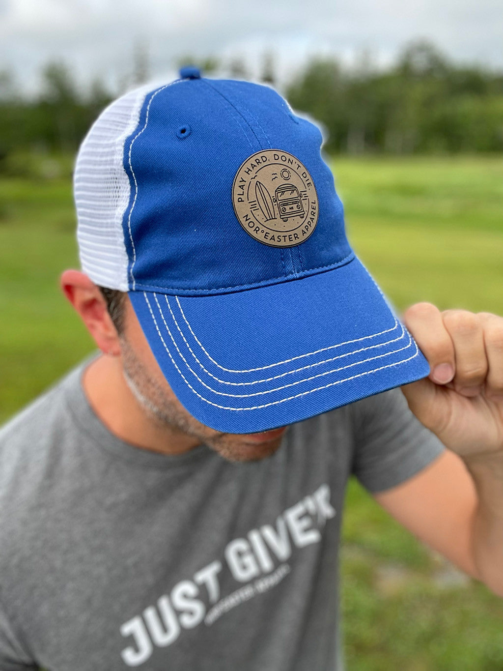 Blue / White Play Hard Don't Die Dad Hat