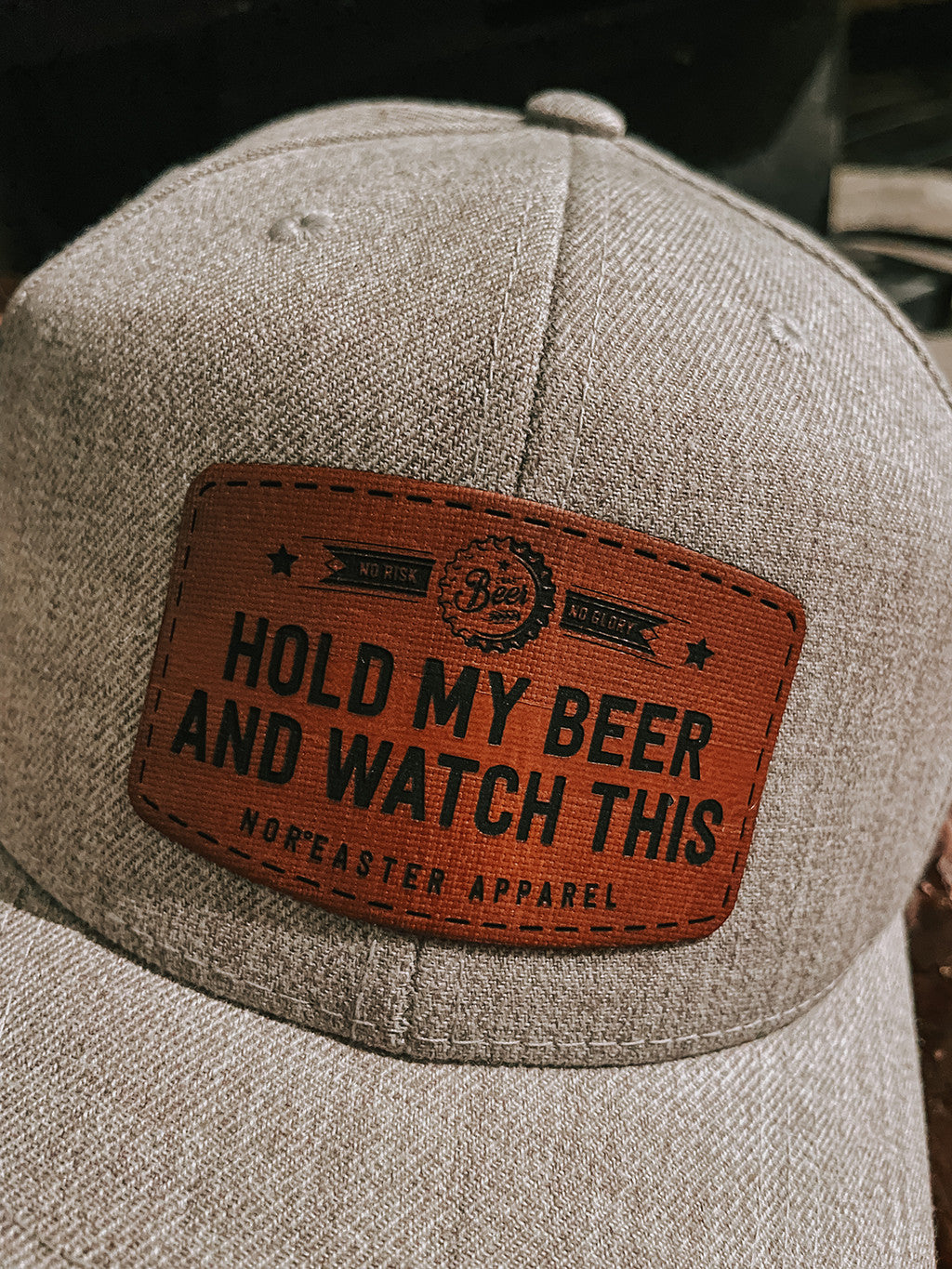 Hold My Beer Retro Trucker Hat Solid Back