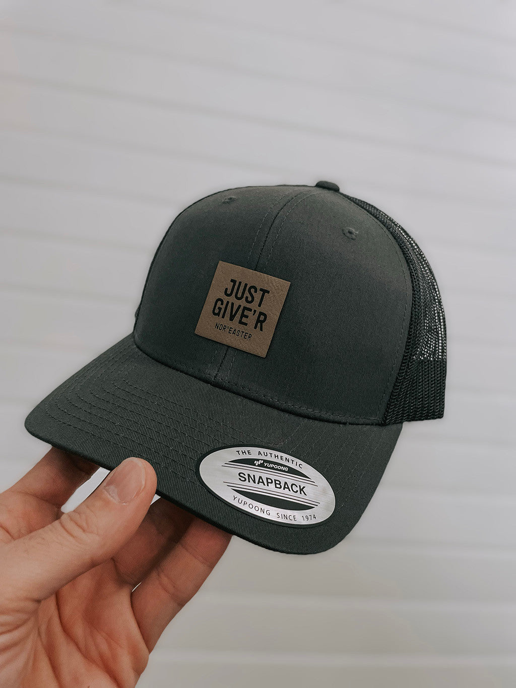 Charcoal Grey Just Give'r Retro Trucker Hat