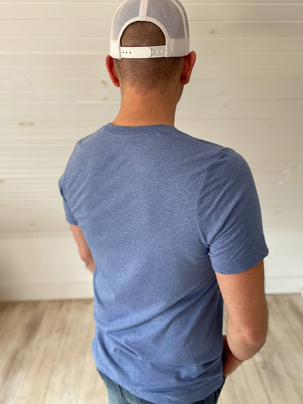 Heather Blue Monogram Boyfriend Tee