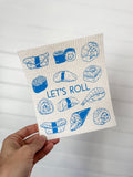 Let's Roll Swedish Dishcloth