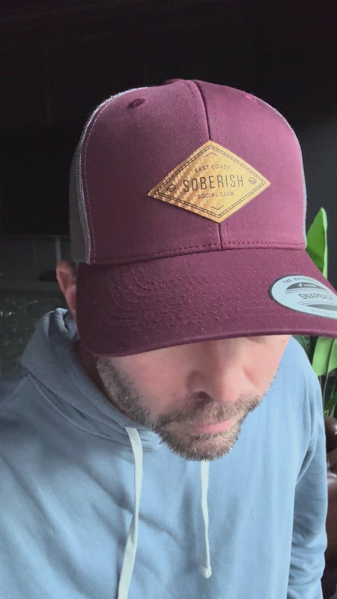 Burgundy Soberish Retro Trucker Hat